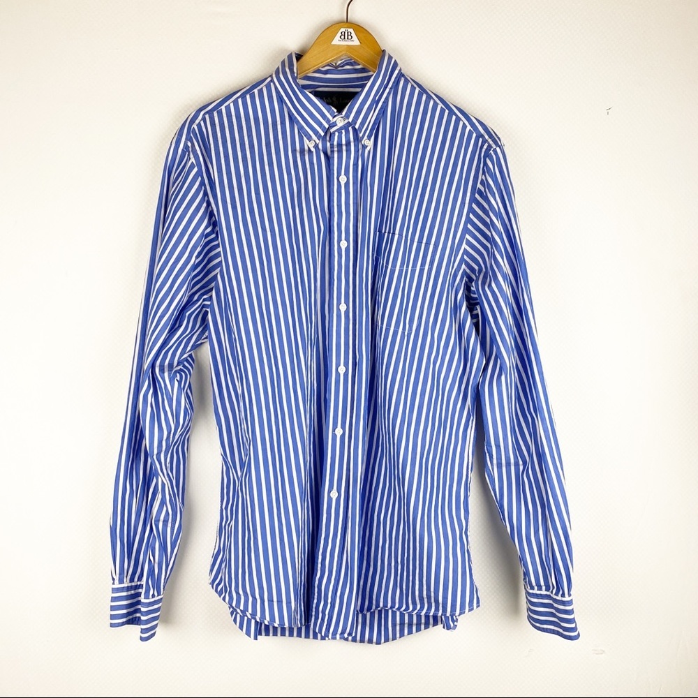 Ralph Lauren Oxford Shirt Custom Fit  Striped Blue - Picture 3 of 8